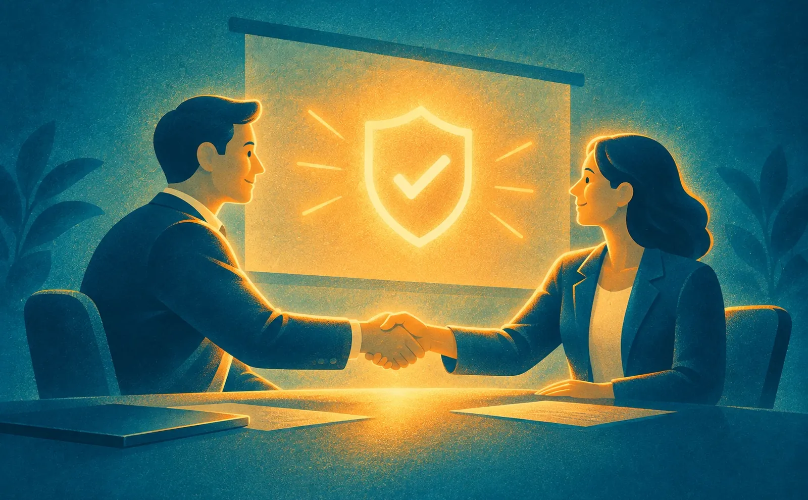 Two business people shaking hands